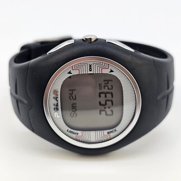 Polar F6 Unisex Digital Heart Rate Monitor Watch 43MM Black Bands New Battery - Picture 4 of 14
